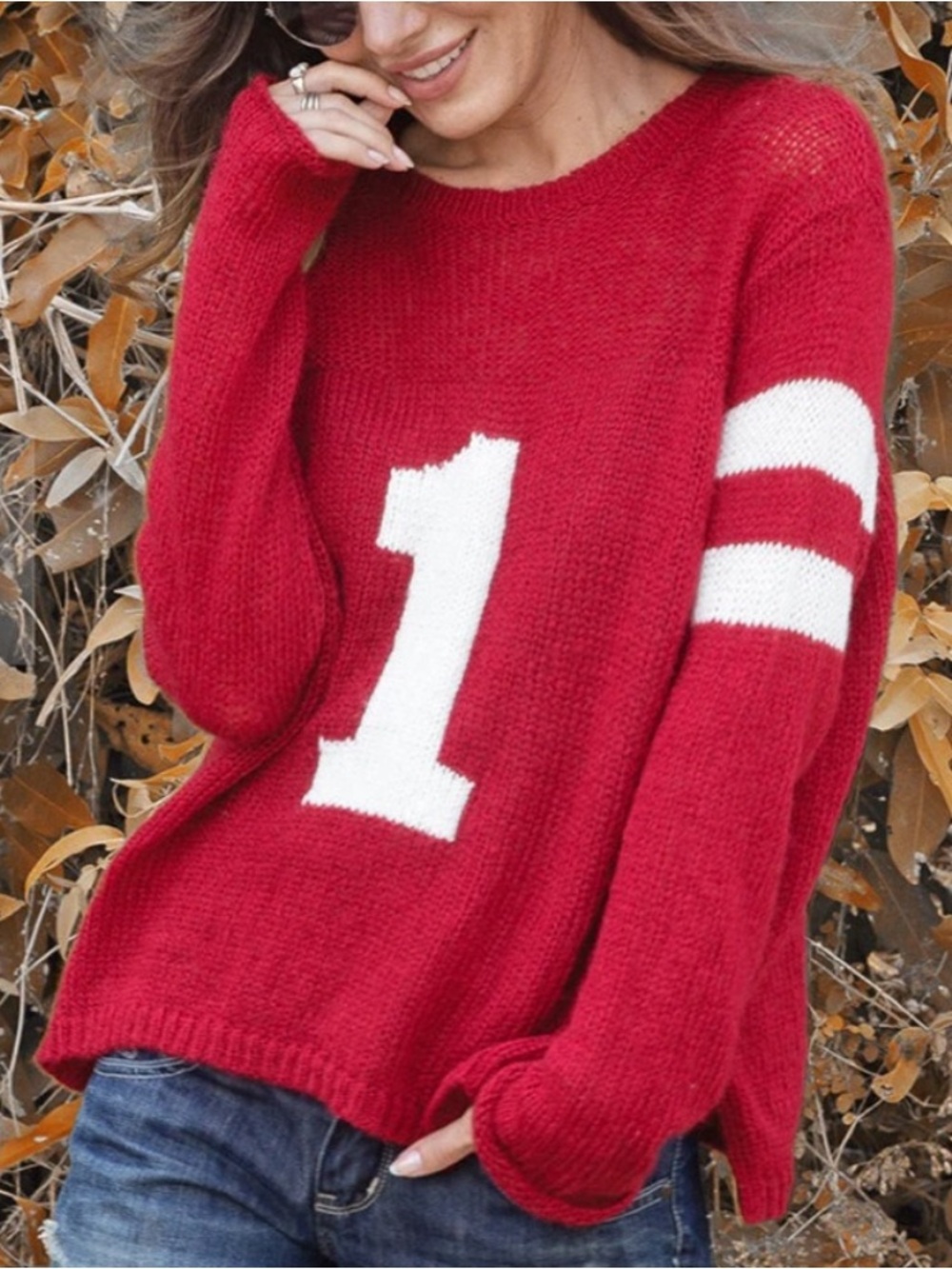 Wooden Ships Red Number Jersey #1 Longsleeve Sweater M/L